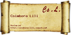 Csimbora Lili névjegykártya