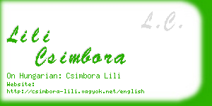lili csimbora business card